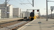Photo : Train arriving in Amsterdam the Netherlands