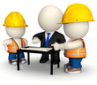 Illustration: 3D engineer with workers 3D engineer with workers