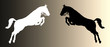 horses jump vector silhouette