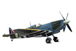 beautifully restored vintage WW2 Spitfire isolated on white