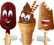 Gelato e Ghiacciolo Cartoon-Ice Cream Cartoon-Vector