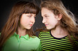 Portrait of two young beautiful girls