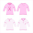 Vector Illustration of the t-shirts with pink ribbon