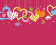 Vector: Vector background with color hearts Vector background with color hearts