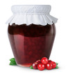 Cranberry jam isolated on white