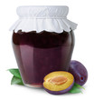 Plum jam isolated on white