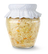 Marinated cabbage (sauerkraut) in glass jar Marinated cabbage (sauerkraut) in glass jar