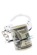 Dollar Geldscheine mit Handschellen