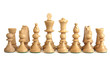16 white chesspieces in their start order 16 white chesspieces in their start order