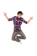 Young man jumping