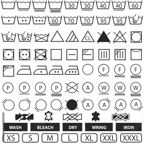 Vektor: wash symbols wash symbols