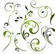 Set of floral elements