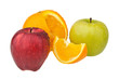 Two apples and orange