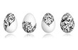 Easter eggs white with floral ornament for your design