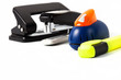 office hole punch and staplers isolated in white office hole punch and staplers isolated in white
