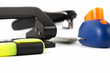 office hole punch and staplers isolated in white office hole punch and staplers isolated in white
