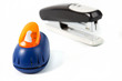 office hole punch and staplers isolated in white office hole punch and staplers isolated in white