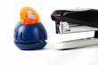 office hole punch and staplers isolated in white office hole punch and staplers isolated in white