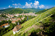 grand cru vineyard and Chapel of St. Urban, Thann,Alsace,France