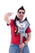 guitarist making a rock sign guitarist making a rock sign