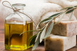 Olive oil soap and bath towel