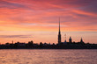Peter and Paul Fortress during sunset, St. Petersburg, Russia