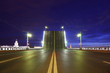 Photo: Night view of raised bridge in St.Petersburg, Russia. Night view of raised bridge in St.Petersburg, Russia.