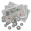 Photo: Geld - Deutsche Mark - 1000 - Banknoten und Münzen Geld - Deutsche Mark - 1000 - Banknoten und Münzen