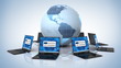 Global uploading 3d animation