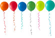 row of balloons on a white background row of balloons on a white background