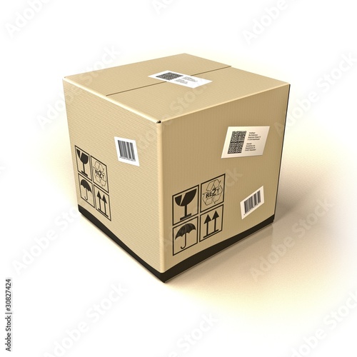 Illustration: Paket mit Barcode - 15 Paket mit Barcode - 15