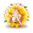 Beautiful Woman in Nature Flowers