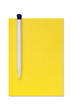 Isolated notebook with a pen. Clipping path.