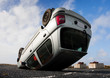 car turned upside-down
