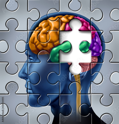 Illustration: Intelligence and memory loss symbol Intelligence and memory loss symbol