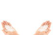 Female hands with sea salt, Female hands with sea salt,
