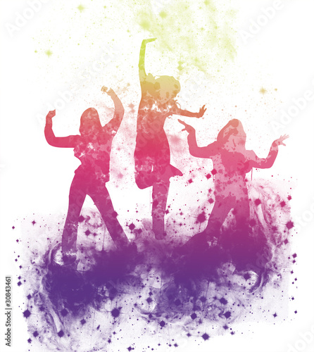 Illustration: danseuses fitness dans les étoiles danseuses fitness dans les étoiles
