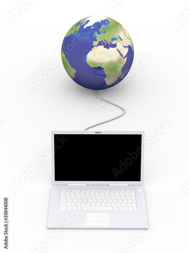 Illustration: Verbundener Laptop Verbundener Laptop