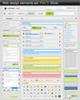 Web design elements set. Part 3. Silver