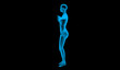 Illustration: human body left by X-ray, 3d render human body left by X-ray, 3d render