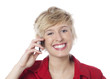 belle jeune femme souriante au téléphone mobile
