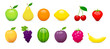 Fruits vectoriels sur fond blanc 1 Fruits vectoriels sur fond blanc 1