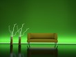 3d Rendering Sofa Neonschein grün