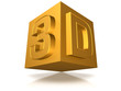 golden 3d cube