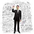 businessman with marker