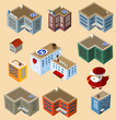 Set of Isometric Buildings.