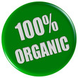 Button grün rund 100% ORGANIC