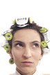 Photo: serious woman with curles in her hair serious woman with curles in her hair