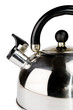Metal teapot on a white background