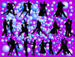 background with people dancing - vector background with people dancing - vector